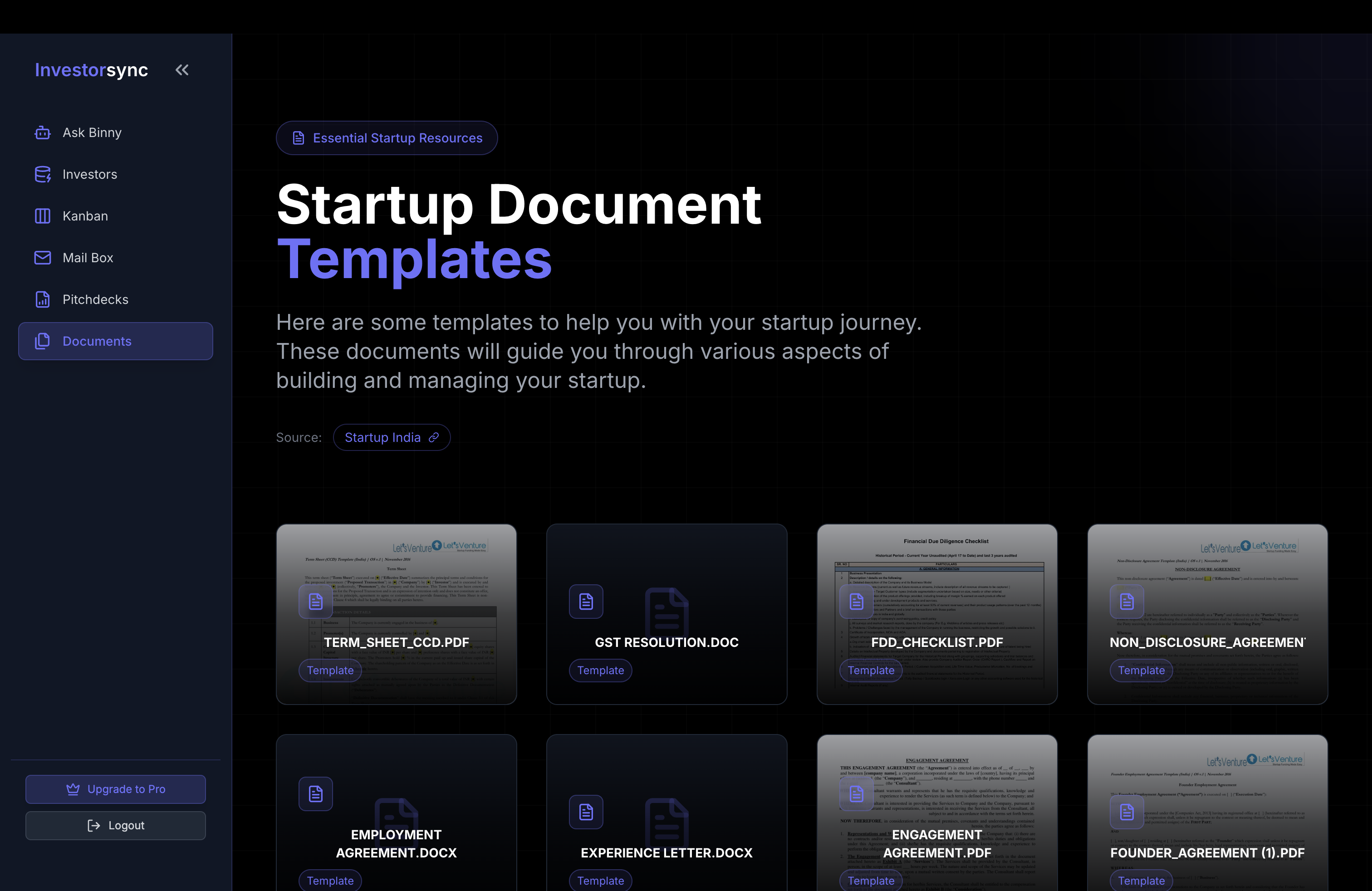 Startup Documents